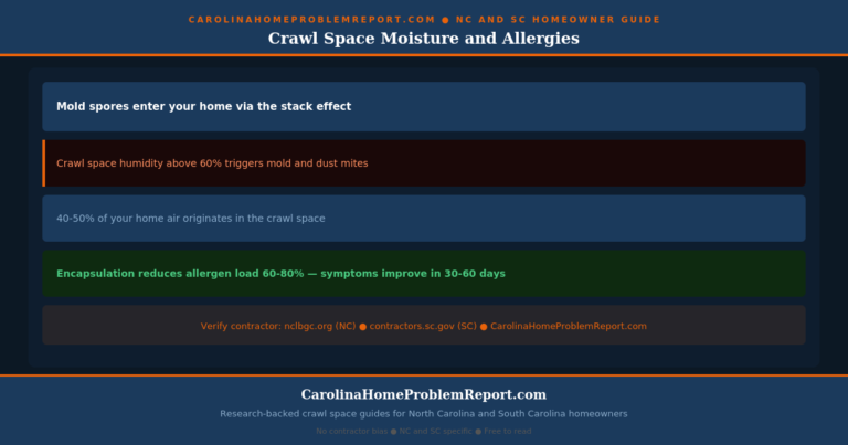 crawl space moisture and allergies — how nc sc crawl space mold and humidity trigger allergy and asthma symptoms guide for NC and SC homeowners