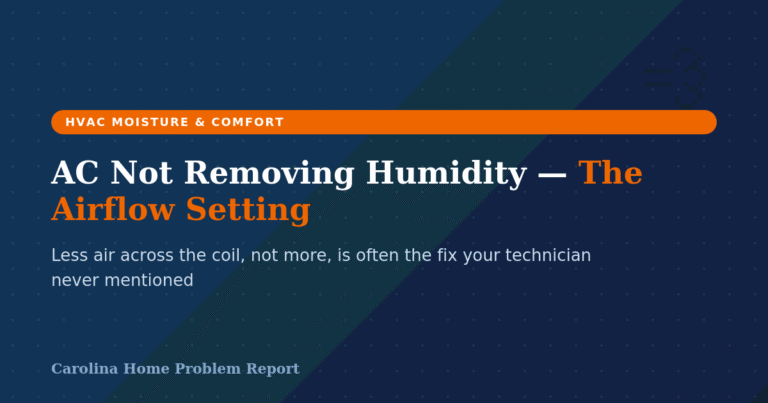 AC not removing humidity from a Carolina home despite running normally