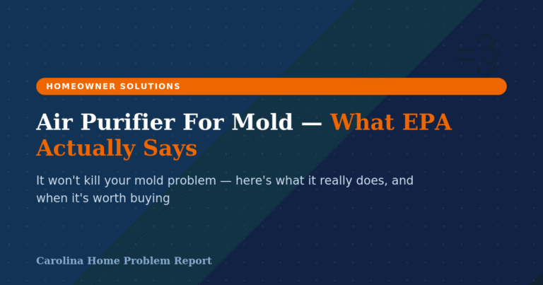 Illustration of an air purifier for mold- addressing related indoor air quality in a Carolina home
