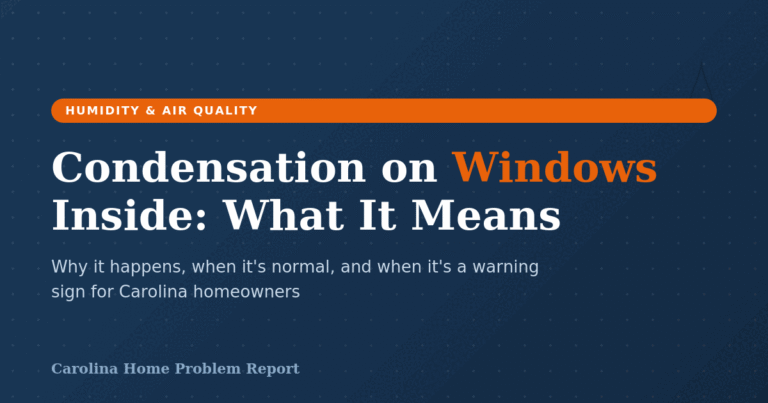 Condensation on windows inside a Carolina home — what it means and when to worry