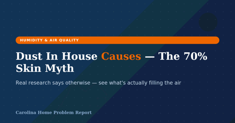 Illustration showing real causes of household dust in a Carolina home