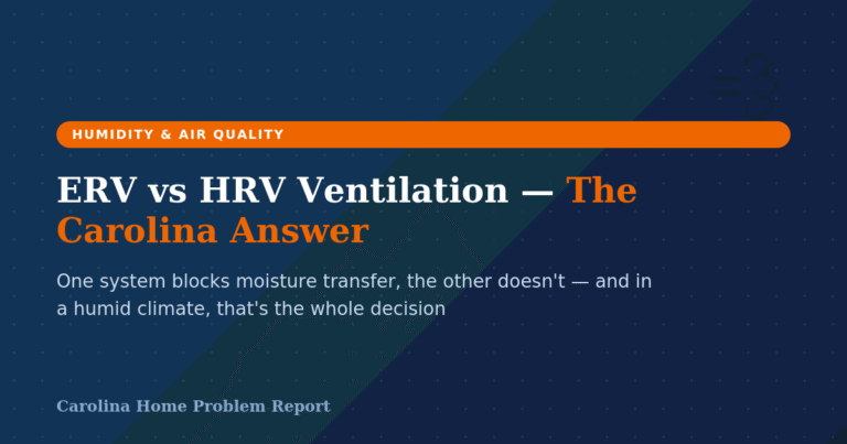 ERV vs HRV ventilation comparison for a humid Carolina home