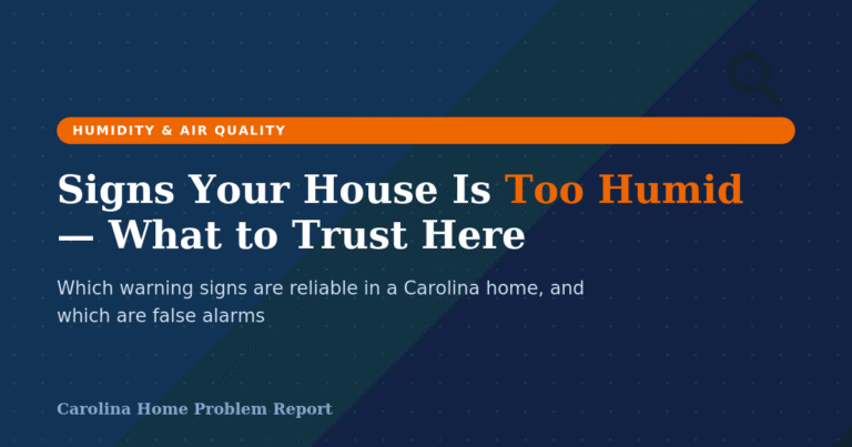 Signs your house is too humid — what to trust in a Carolina home