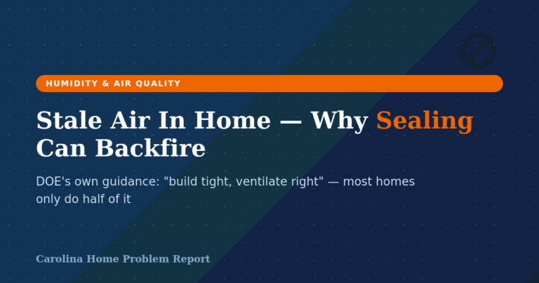 Illustration of stale air in home buildup in a sealed Carolina home