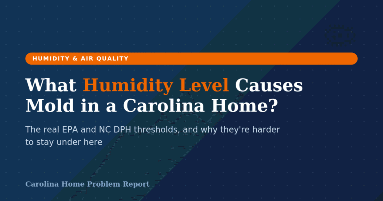 What humidity level causes mold in a Carolina home — EPA and NC DPH thresholds