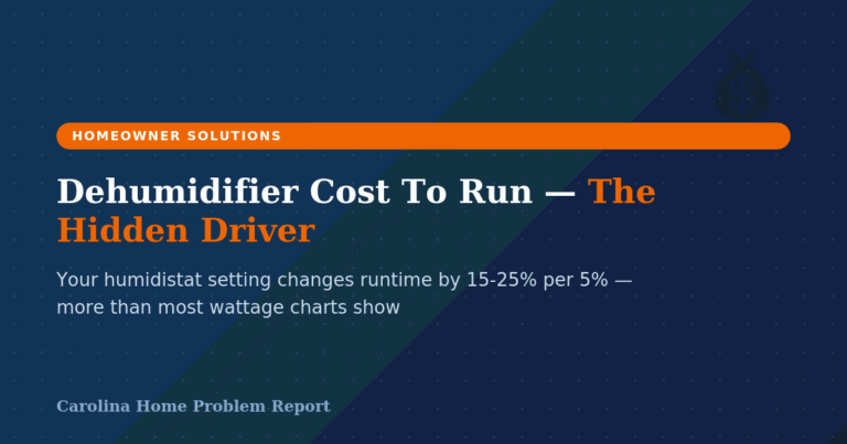 Dehumidifier Cost To Run — The Hidden Driver, Carolina Home Problem Report