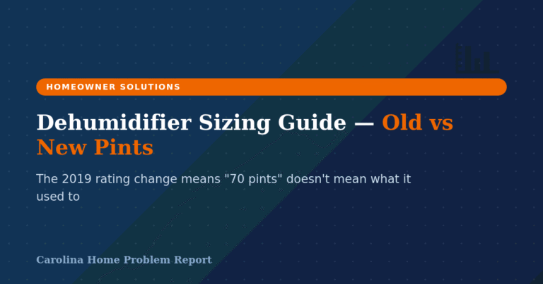 Dehumidifier Sizing Guide — Old vs New Pints, Carolina Home Problem Report