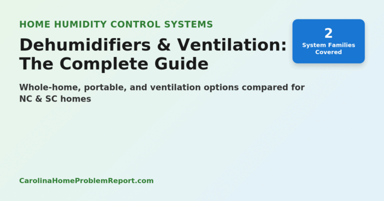 Home humidity control systems: dehumidifiers and ventilation options compared for NC and SC homes
