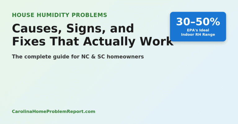 House humidity problems: causes, signs, and fixes for NC and SC homes, with the EPA's 30-50% ideal indoor humidity range