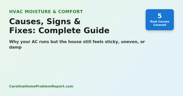 HVAC moisture and comfort problems: causes, signs, and fixes for NC and SC homes