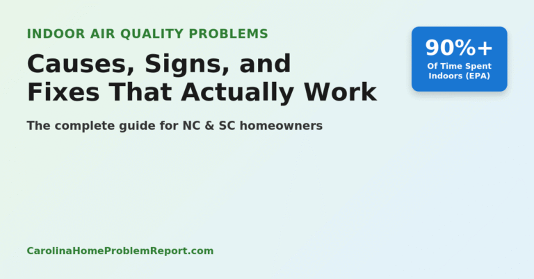 Indoor air quality problems: causes, signs, and fixes for NC and SC homes, with the EPA's 90%-of-time-indoors statistic
