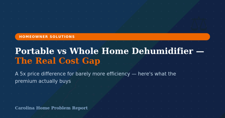Portable vs Whole Home Dehumidifier — The Real Cost Gap, Carolina Home Problem Report